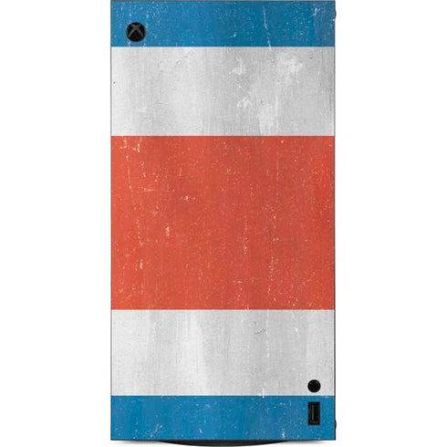 Costa Rican Flag Distressed XBox Series X Digital Edition Console Skin